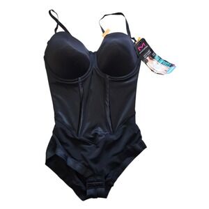 Maidenform SCULPTS  Shapewear Body Shaper Black Built-in Bra Size 36DD NWT